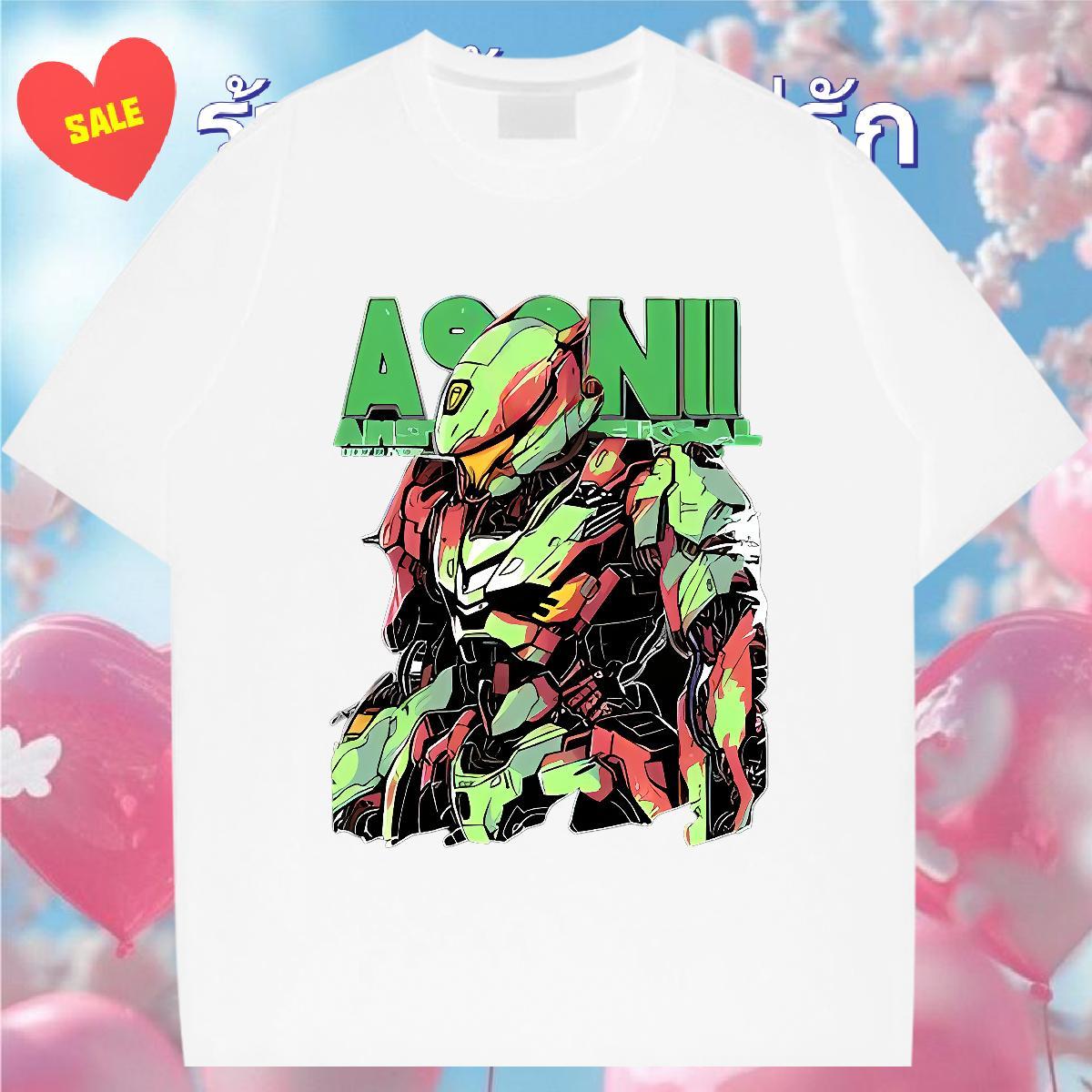 New Designer T shirt robot Tops 230g Pure Cotton Street Casual Cool White Plus Size Breathable Crew Neck Men Tshirts
