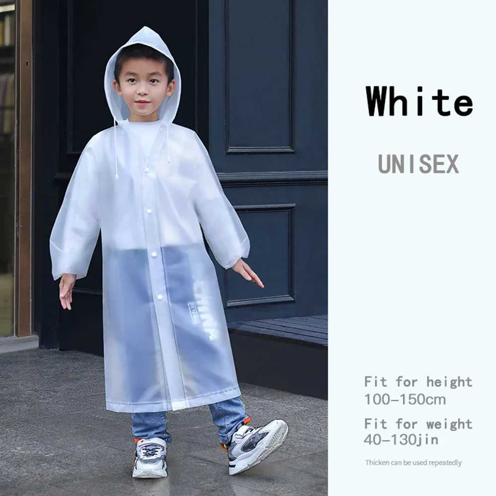 Fashion 1PC EVA Children Raincoat Thickened Waterproof Rain Coat Kids Clear Transparent Tour Waterproof Rainwear Suit Y240810
