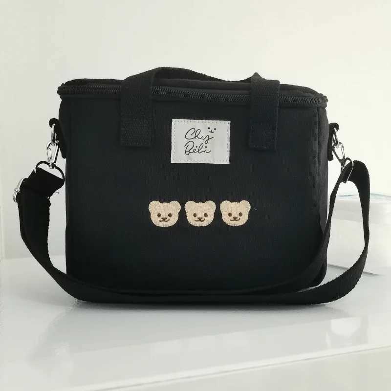 Hot insulated mother bag fashionable food storage bag multifunctional mother baby bag urine bag waterproof bear embroidery W240812