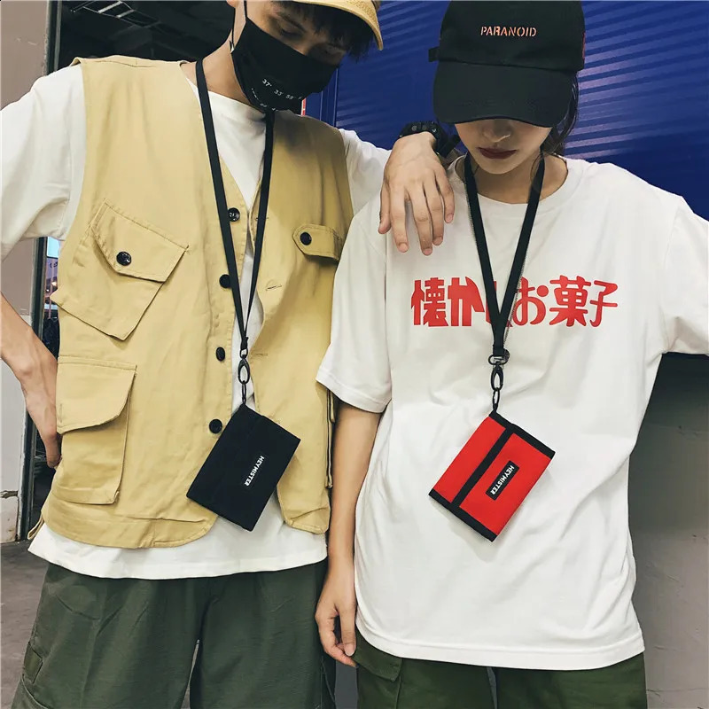 Trifold Students Wallets for Shoulder Sling Youth Men Women Shortstyle Hasp Card Purse Girls Boys Case Holder 240810