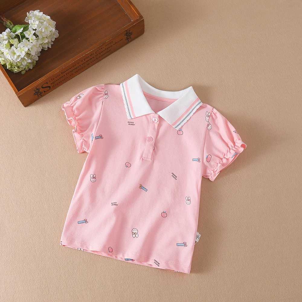 Baby Girls Summer Shirt 2024 New Kids Cotton Short Sleeved Clothes Kids Polo T-shirt Baby Turn-Down Collar ClothesXJ241225