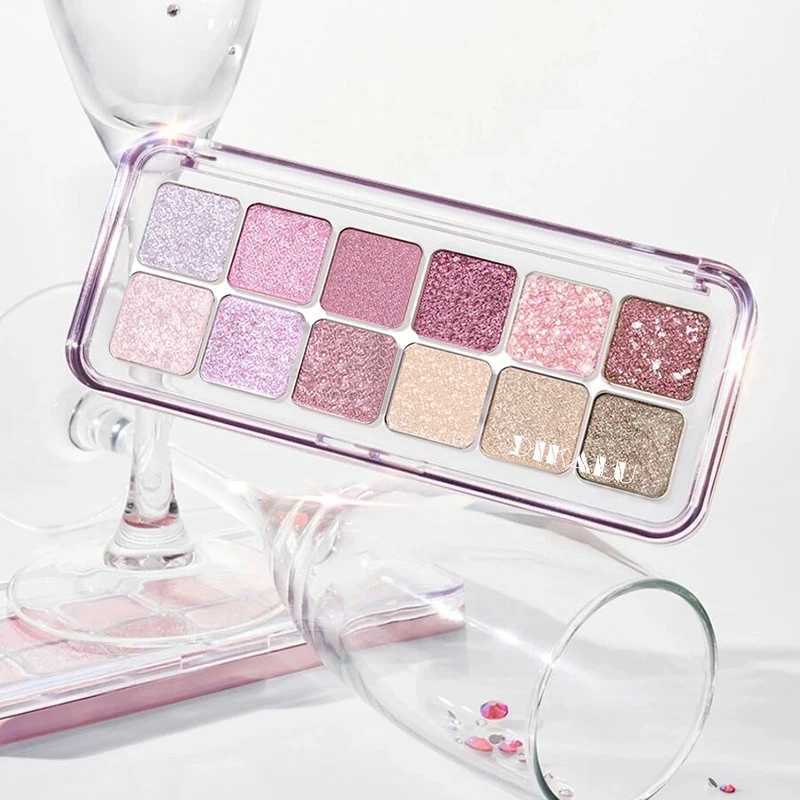 Flash Diamond Peach Kumquat Eyeshadow Palette Nude Pink Purple Eye Pearl Glitter Shadows Korean Charming Contour Eyes Make UpCL240812