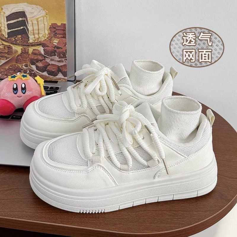 Ddmysports Yiya Little White New Summer Thin For Women Breathable Mesh Versatile Thick Soled Board Shoes Outdoor