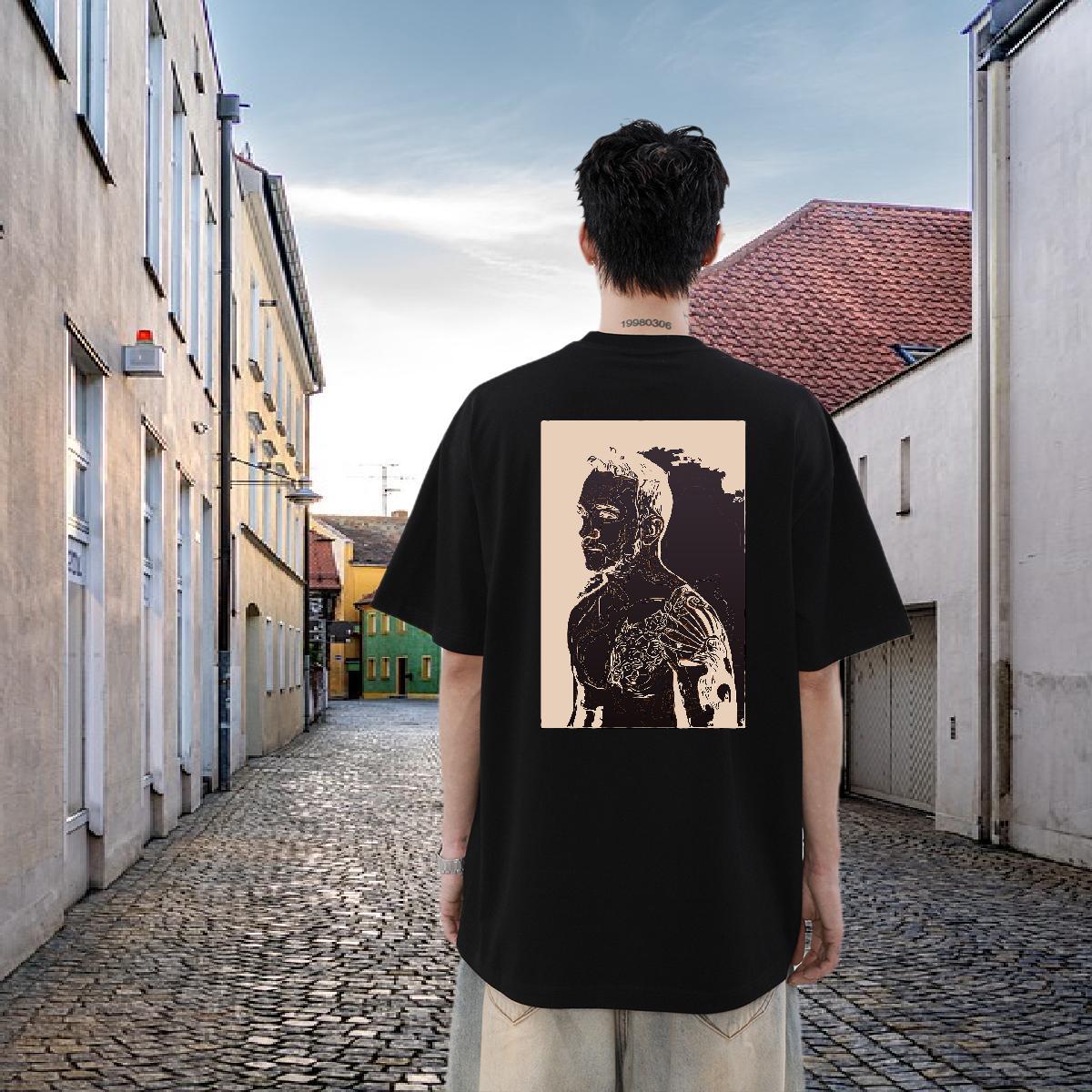 Fashion Casual T-Shirts portrait Tops Tees 230g 100% Cotton Spring Summer Comfortable DIY Breathable Couples T Shirts