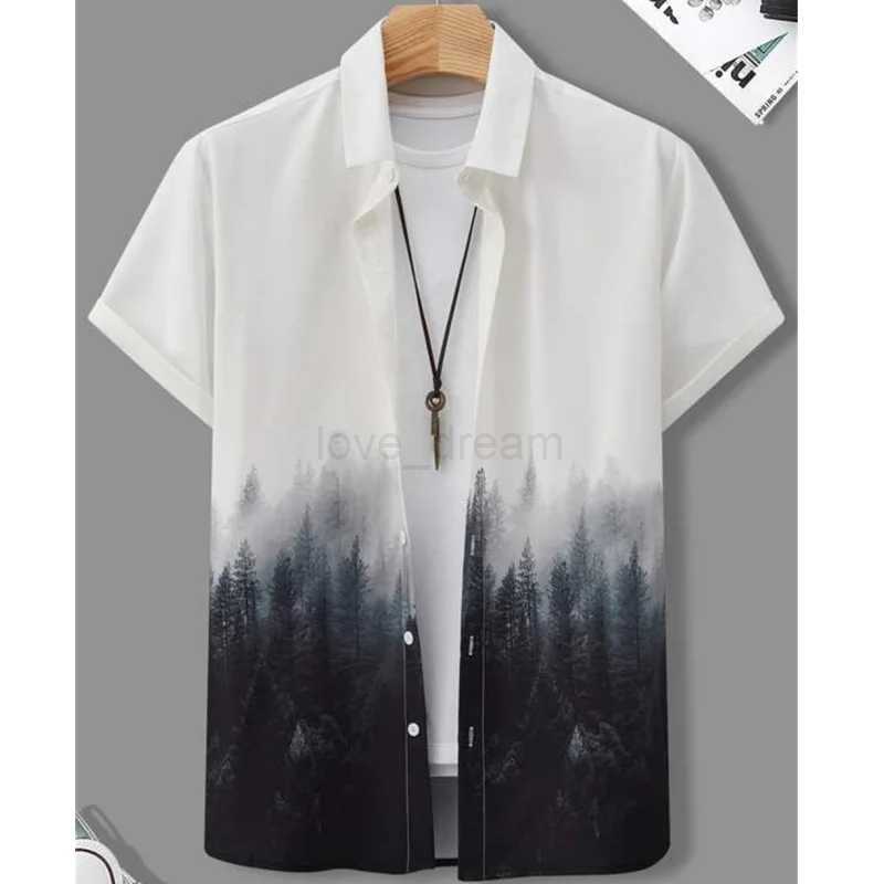 Fashion Shirt For Men 3d Ink Painting Prints MenS Clothing Daily Casual Short Sleeve Beach Party Sweatshirt Street Hawaii ShirtXJ240812