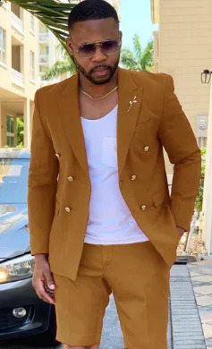 Mens Suits Summer Red Blazer Double Breasted Men With Short Pant Wedding Groom Prom Party Terno Masculino For Man Jacket 240812