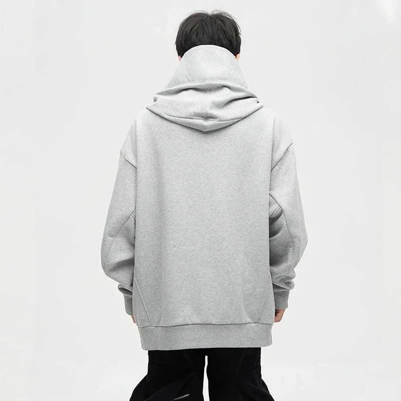 Samurai Ninja Style Mens Sweater 2024 bet Embroidered Hip Hop Street Fashion Sportswear Mens Polo Neck Retro HoodieW240724