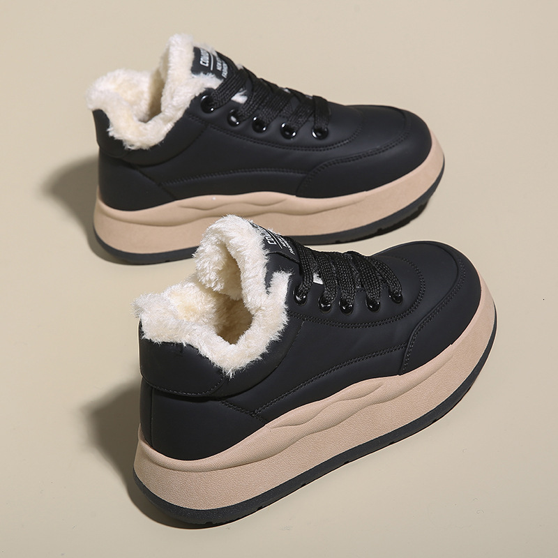 Ddmysports Winter For Women New Velvet Versatile Student Igh Top Trendy Big Cotton Thick Sole Casual Shoes BR Outdoor