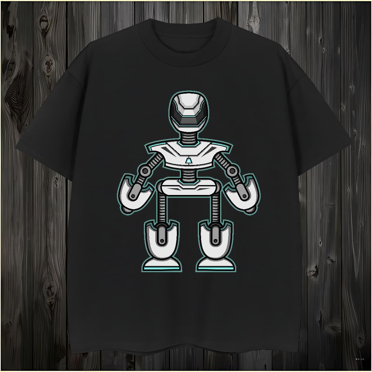 Stylist 230g 100% Cotton Mens T Shirts robot Anime Printing Street Tshirts Tops Tees Breathable Crew Neck Brand Custom Cartoon