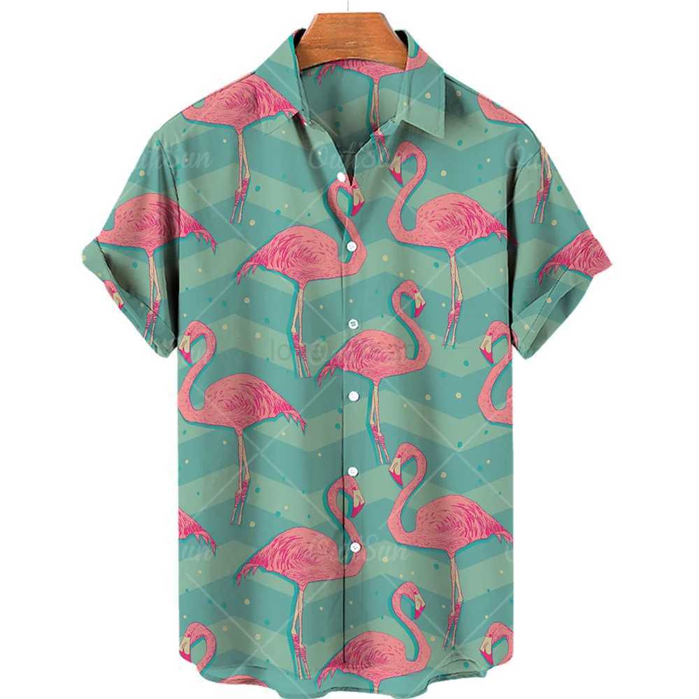 Duck 3d Print Shirts Men Fashion Hawaiian Shirt Short Sleeve Casual Beach Shirts Boys Single-Breasted Blouse Mens ClothingXJ240812
