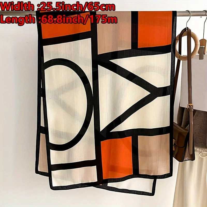 2024 New Contrast Color Scarf Thin Breathable Soft Comfortable Shawl for Spring and Summer Windproof and Sunscreen Womens Travel Scarf W240810