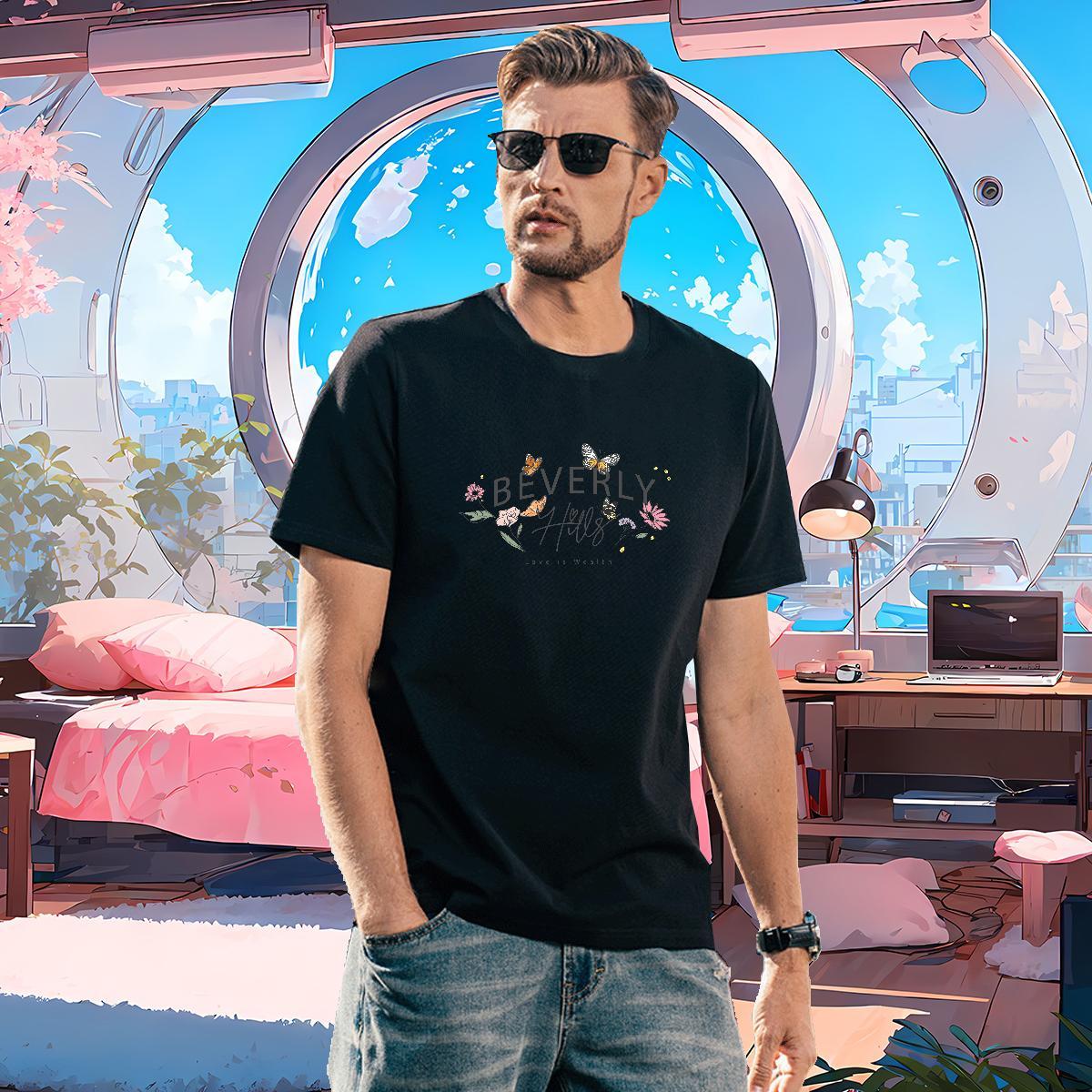 Loose Couples T Shirts letter 100% Cotton 230g Daily Wear Breathable Short Sleeve Man T Shirts Custom Big Size New Tops