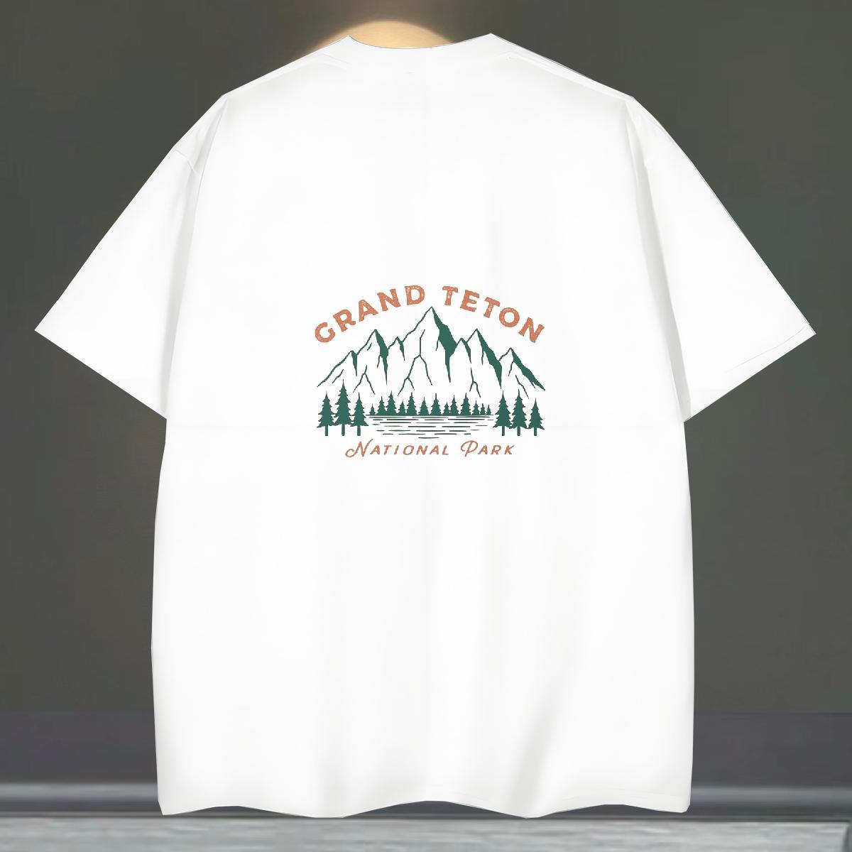 Fashion T Shirt For Man mountains Tees 100% Cotton 230g Hip Hop Street Wholesale Custom Big Size Breathable Crew Neck Mens Tshirts