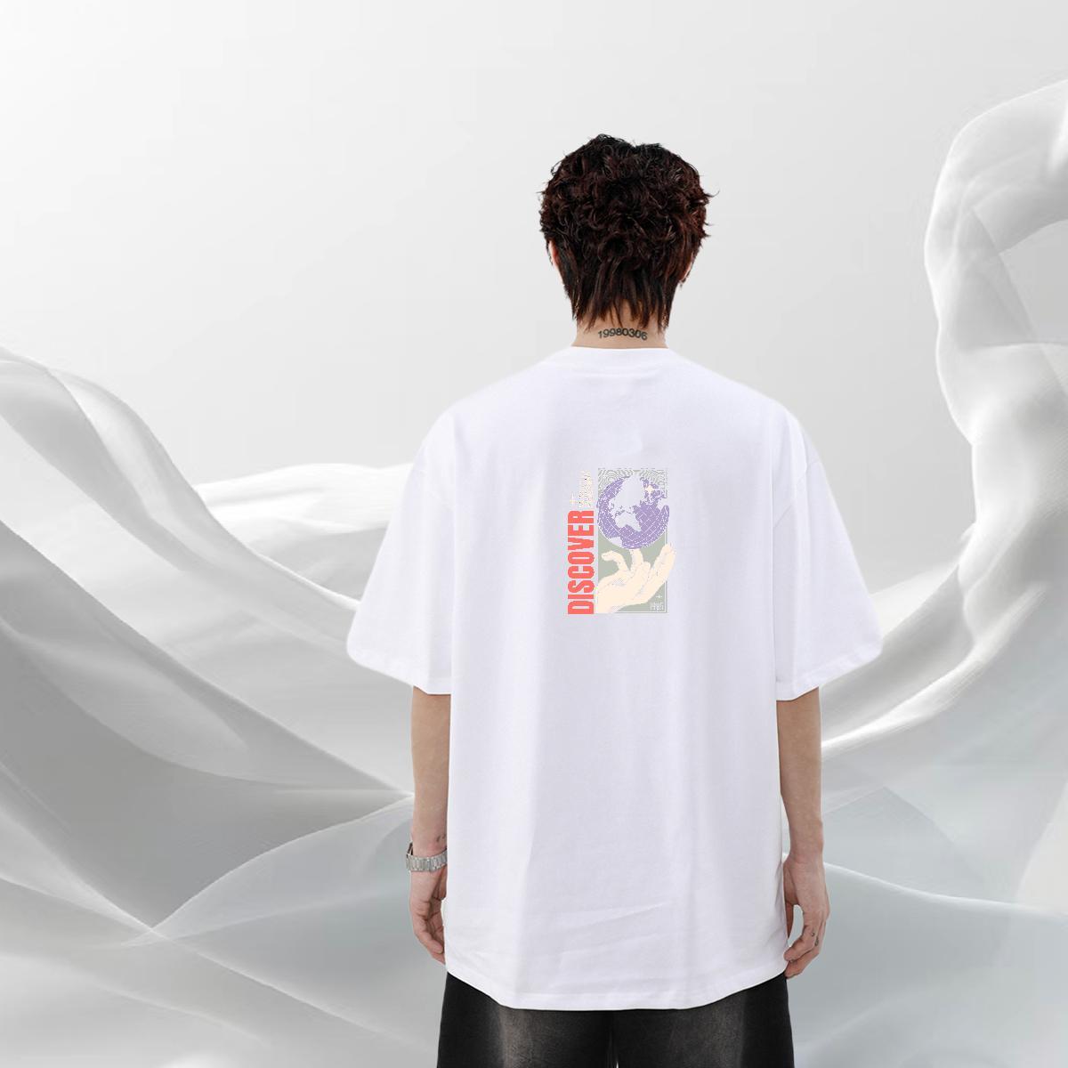 Wholesale T Shirts Men hands Tees 230g 100% Cotton Street Popular Custom Print Plus Size Short Sleeve O-Neck Mens Tshirts