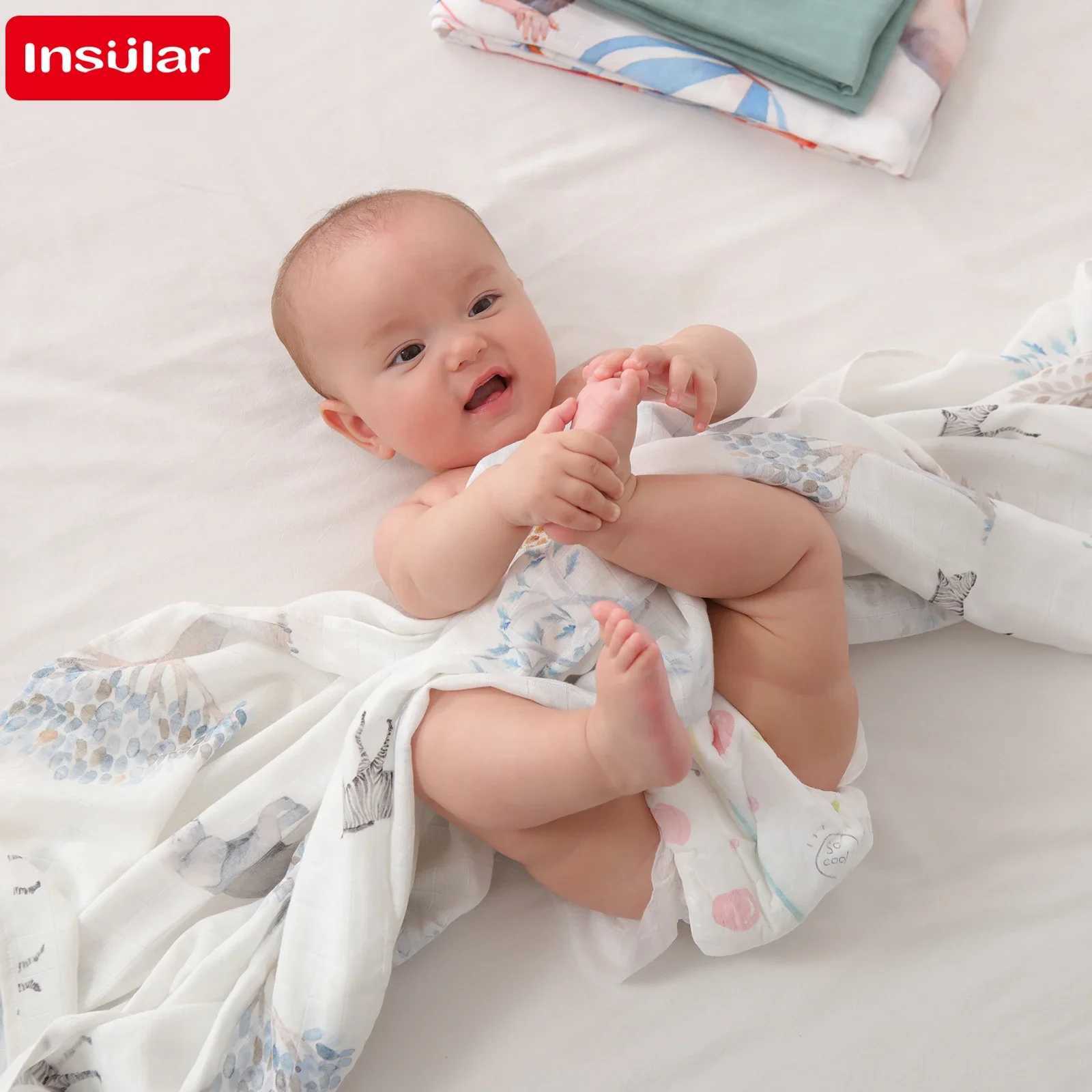 Bamboo plain baby blanket newborn printed soft cotton newborn receiving bagW240810