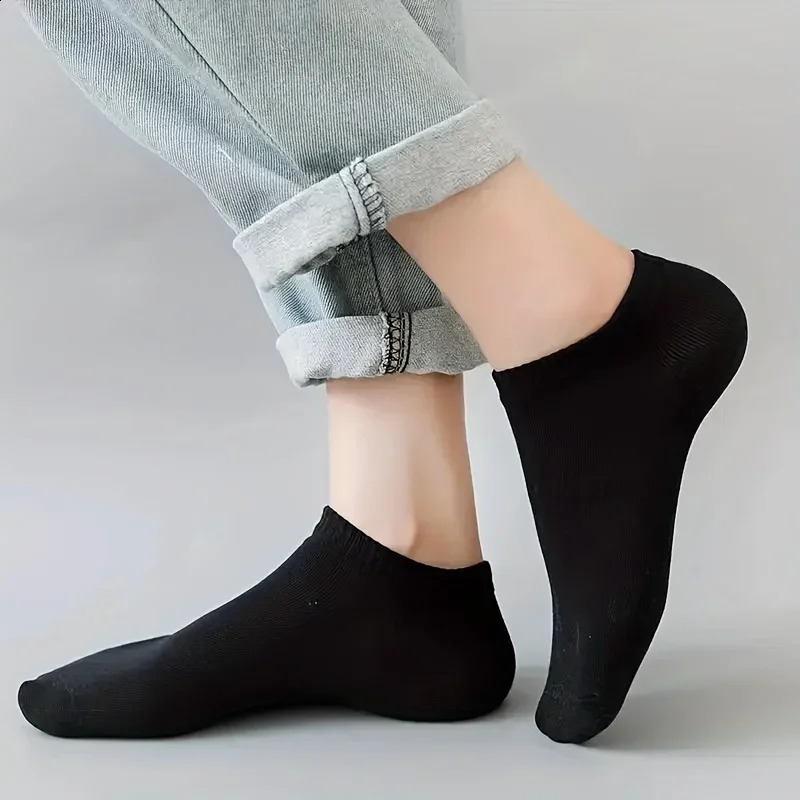 Unisex 102040 Pairs Solid Socks Soft Lightweight Low Cut Ankle Socks Bulk Black White Grey Men Women Stockings Hosiery o240812