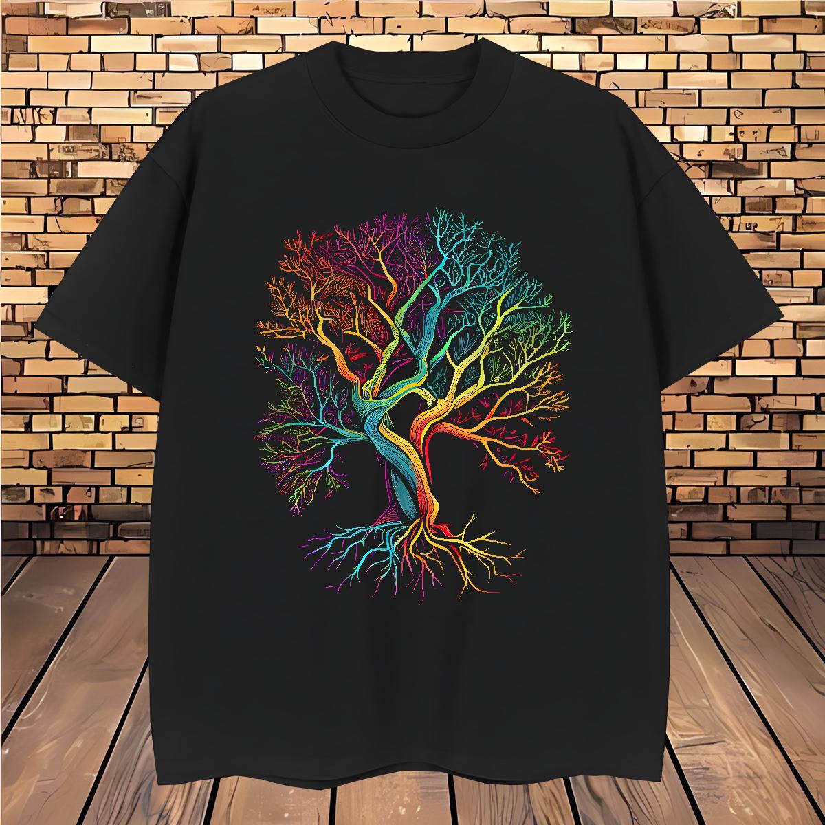 2024 100% Cotton 230g T Shirts Men tree Sport Men Tshirts Tops Breathable Cool DIY Logo Oversized