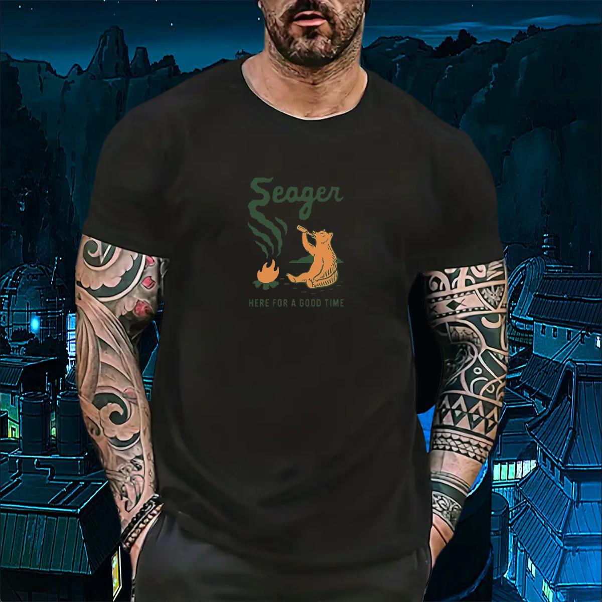 Brand Men Tees beach 100% Cotton 230g Spring Summer Short Sleeve O-Neck T shirt Graphic Stylist Tops Shirt