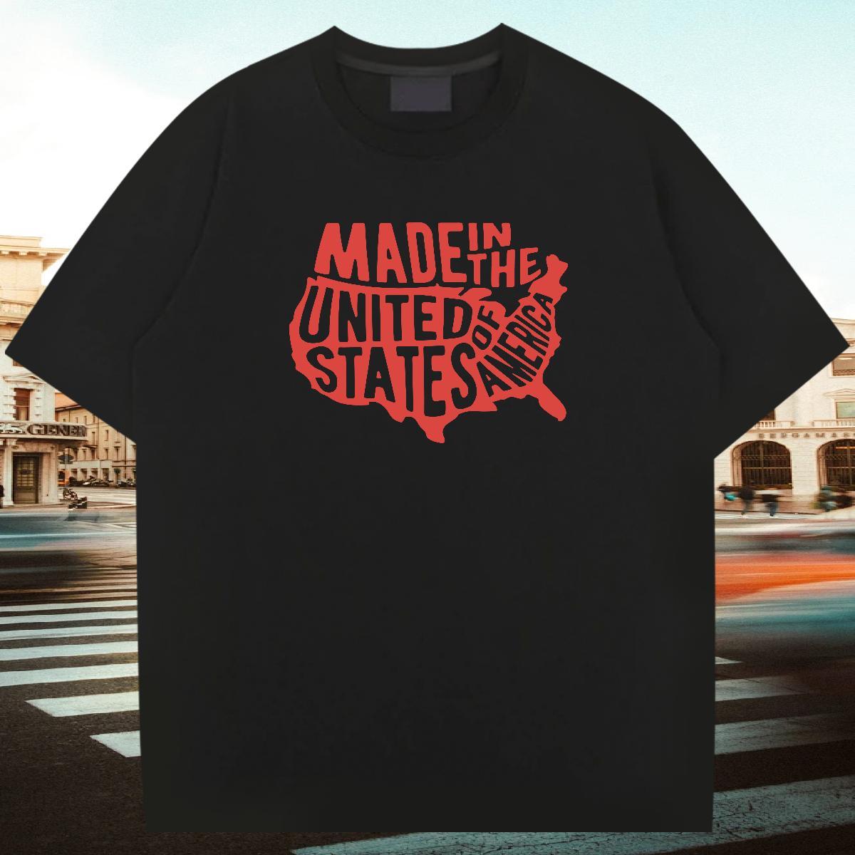 DIY Customized T shirt letter Polos 230g Pure Cotton Street Wholesale Floral Print Crew Neck Tshirts
