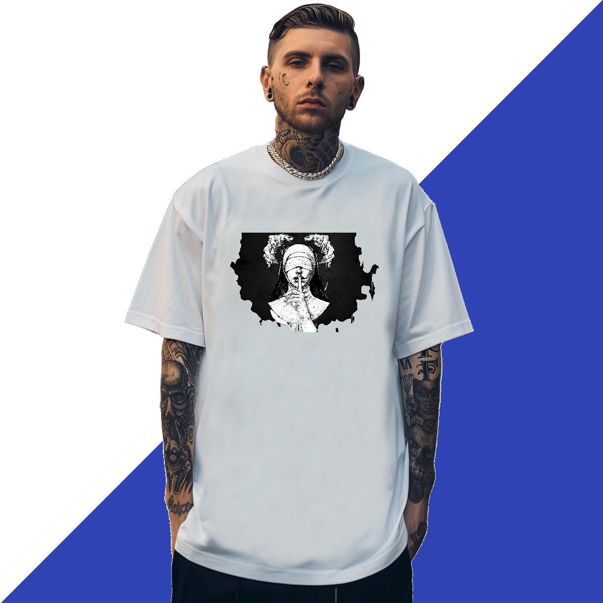 Fashion New Mens T Shirts 230g Cotton Couples T Shirts Hip Hop Breathable Soft Black White High Quality Tees