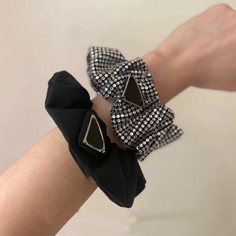 Women Designer Jewelry hair band Scrunchies Pearl Rhinestone Elastic Bands for Girls Hair Accessories Free shipping
