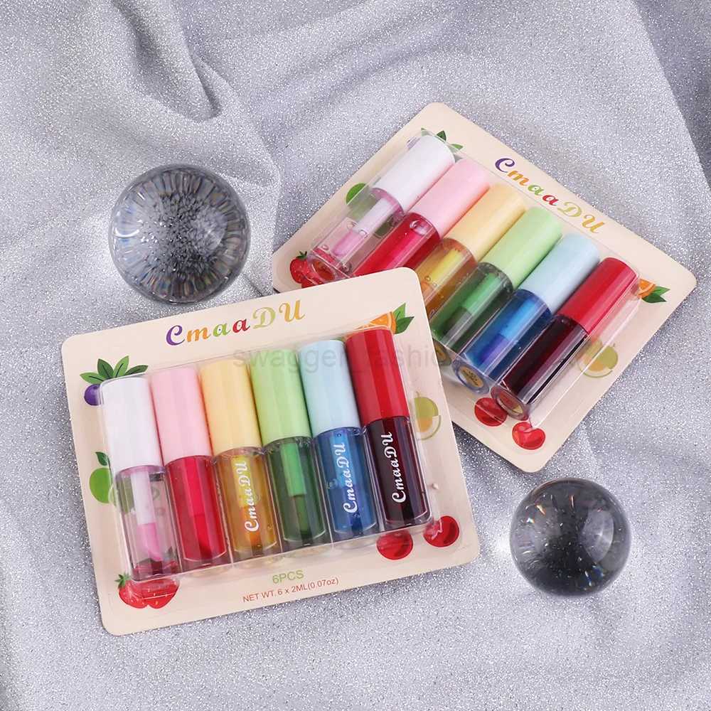 CmaaDu 6 packs Fruit Color Changing Lip Glaze moisturizes brightening protects lips and fade lip lines lip glossXJ240812