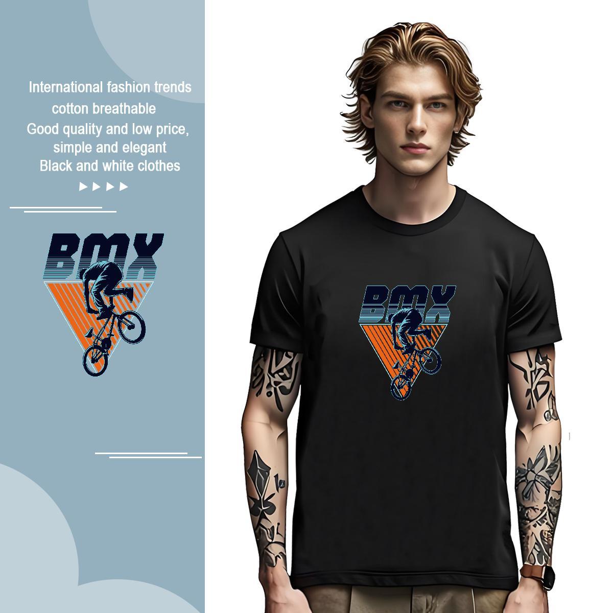 New 230g Cotton Mens T Shirts Motorcycle Street Casual Men Tops Tees Wear Breathable Soft TOP Quality Anime