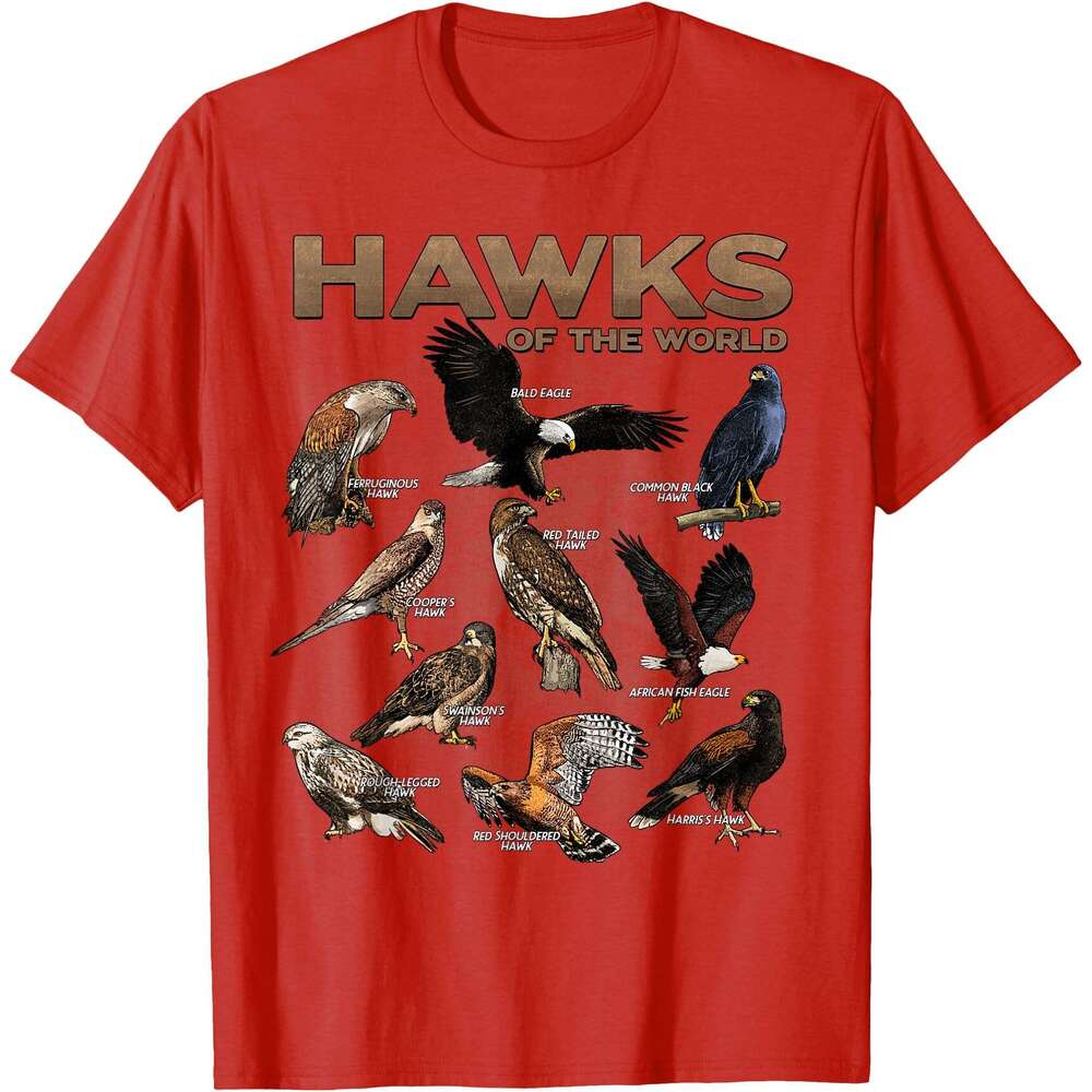 25ss Casual T shirt for Mens Hawks Animals the World Educational Birds of Prey Birder T-Shirt Shirts Tshirt Graphic Tee Tops Clothes Short sleeve Free