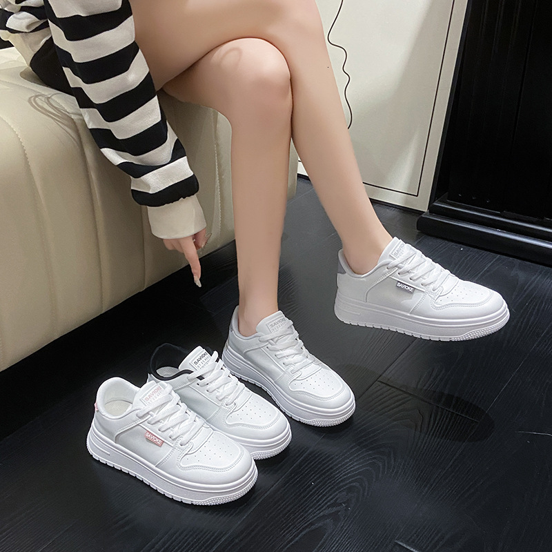 Ddmysports Spring Little White New Korean Edition Instagram Female Students Thick Sole Eightened Sports Board Shoes Leisure Street Shooting P Outdoor