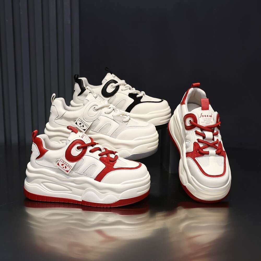Ddmysports Small White Year Of The Loong New Spring And Summer Style Versatile Panda Thick Soled High Board Ins Casual Fashion Shoes For Women Outdoor