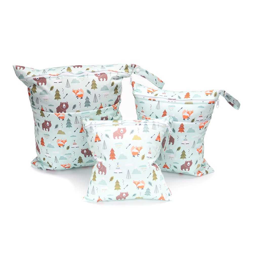 New 3 combination set waterproof diaper bag 40 * 45CM 30 * 36cm 28 * 30cm reusable washable baby diaper bag W240812
