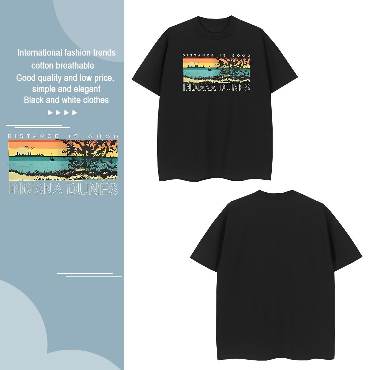Fashion New 230g Pure Cotton Men T Shirts Casual Beach Men Clothes T-Shirt Tees Breathable Crew Neck Brand Anime