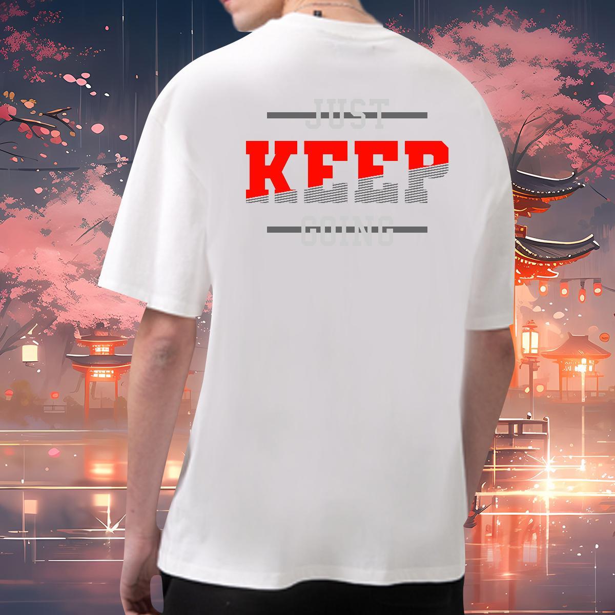 Customized T-Shirts for Men letter Tee Shirt 100% Cotton 230g Casual Loose Floral Print Short Sleeve O-Neck Tshirt for Man Woman