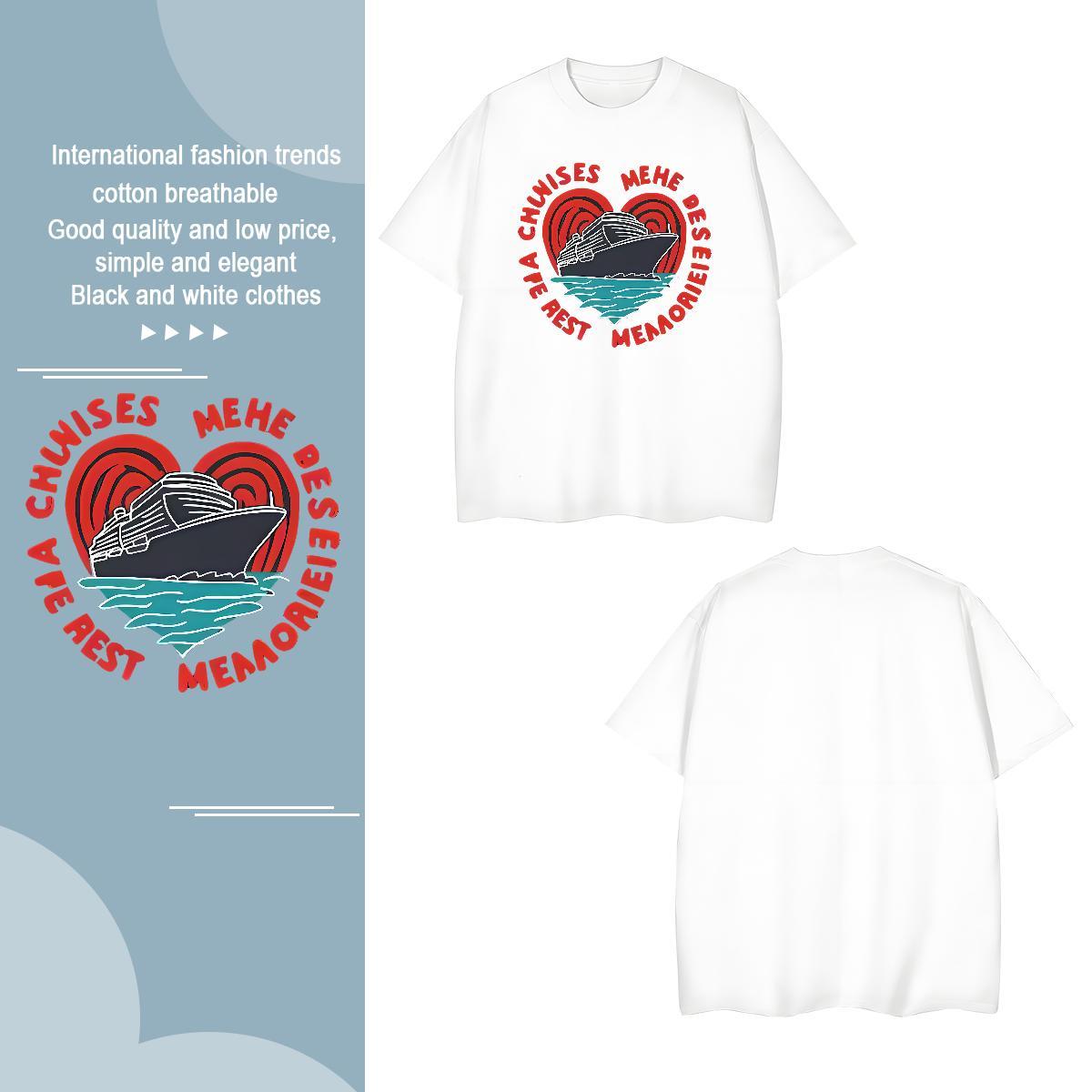 Custom 230g Pure Cotton T Shirts Men letter Beach Couples T Shirts Clothings Breathable Short Sleeve TOP Quality Oversized 4XL