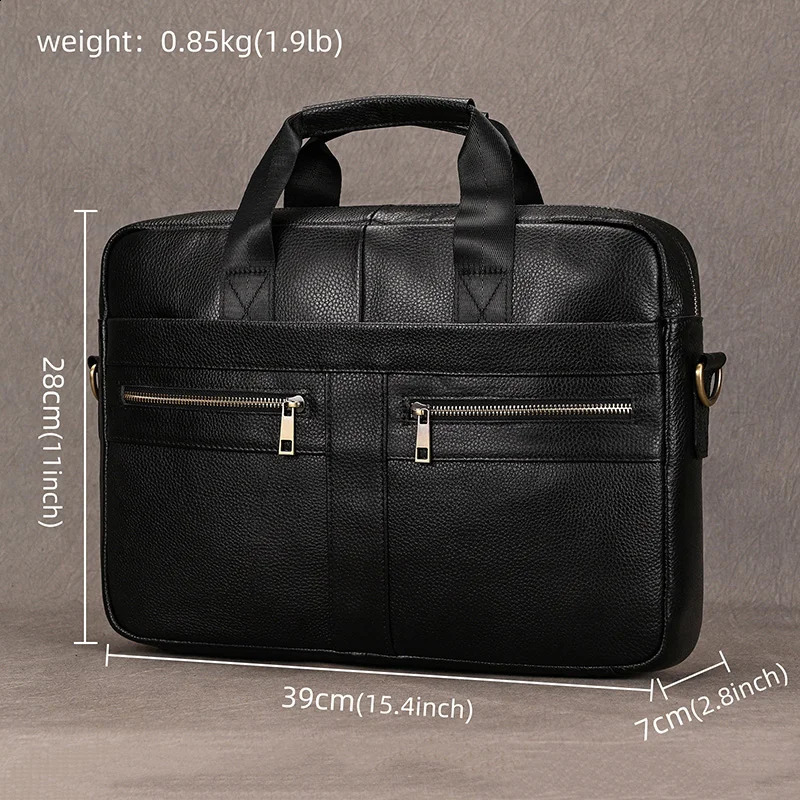 sbirds leather mens briefcase Doctor Layer business laptop bag 15 6 inches computer handbag 240810