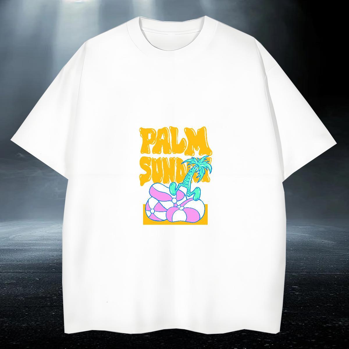 Cool Couples T Shirts Outdoor 230g Cotton White Plus Size Breathable Crew Neck letter T-Shirts DIY Top Tees
