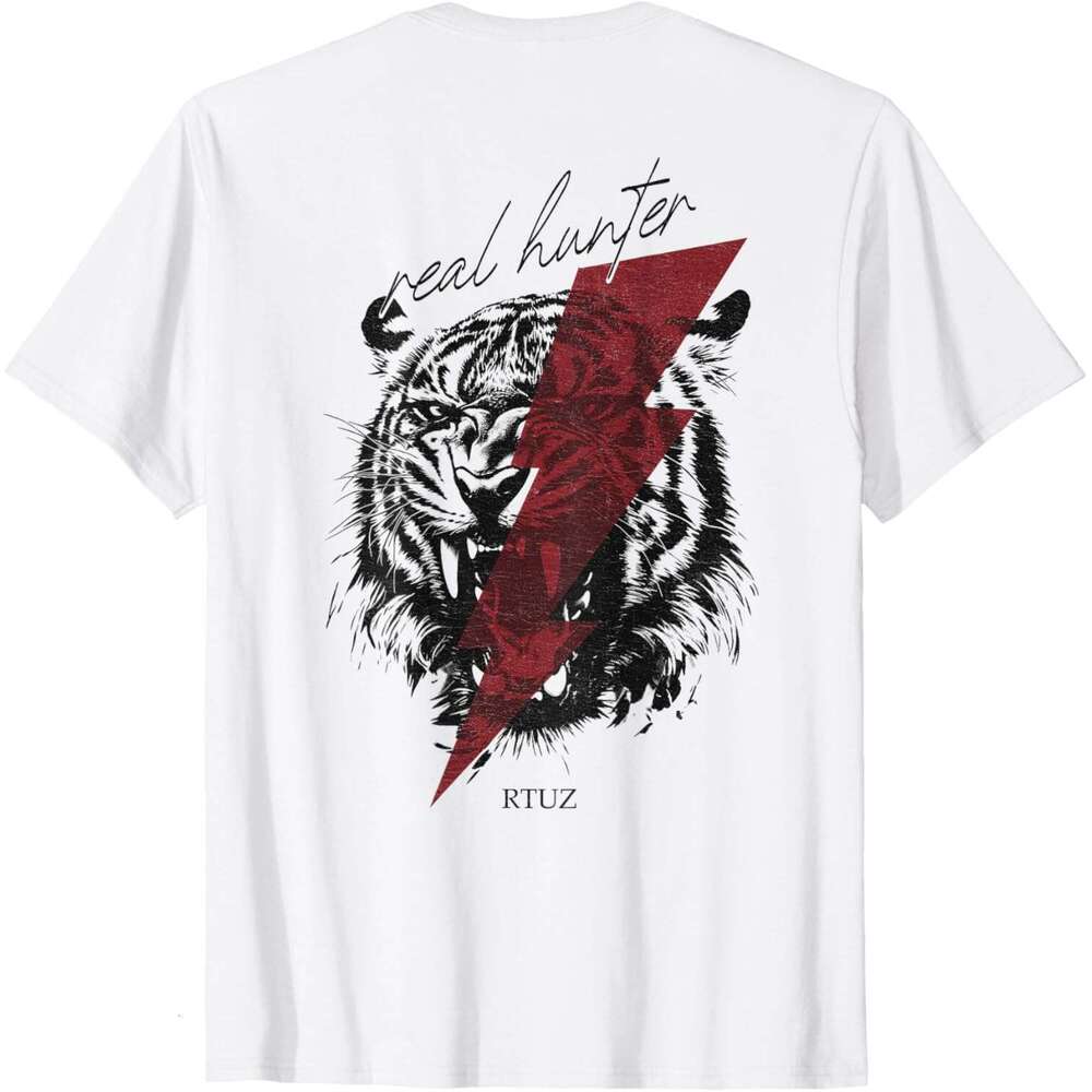 T shirt for Mens Beast of prey Tiger Back Print Hip Hop Vintage Edgy Urban Y2K Streetwear T-Shirt Shirts Tshirt Graphic Tee Casual Tops Clothes Short 