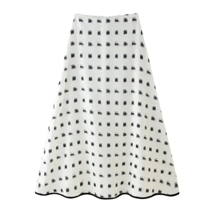 European and American Womens Fashion Dot Print Flying Sleeve Round Neck High Waist Skiing Set 240809