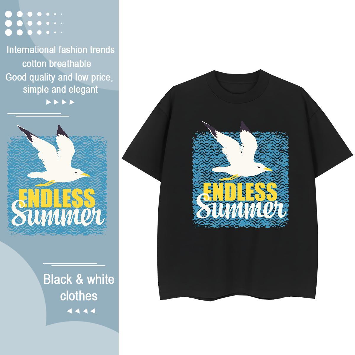 Classic T-Shirts Crew Neck Breathable 100% Cotton 230g Lady T shirt Oversized bird Casual Daily Wear Nice Tees Shirts