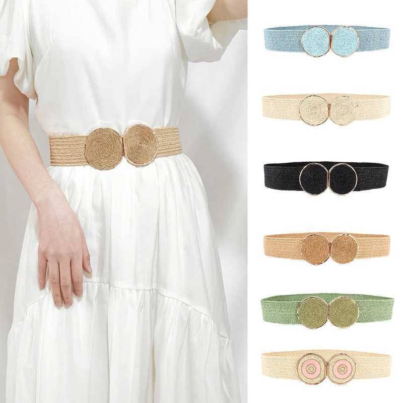 Belts Wide grass band elastic band tight corset shape womens waist belt decorative band Y240810JKHE