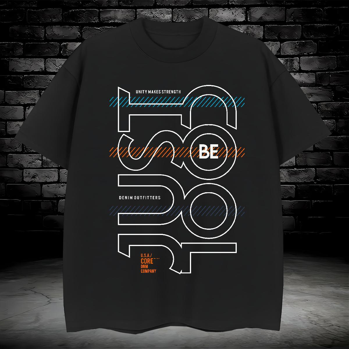 Classic Men Tees letter 230g Pure Cotton Outdoor Breathable Crew Neck Men T Shirts Black White Factory Direct Polos