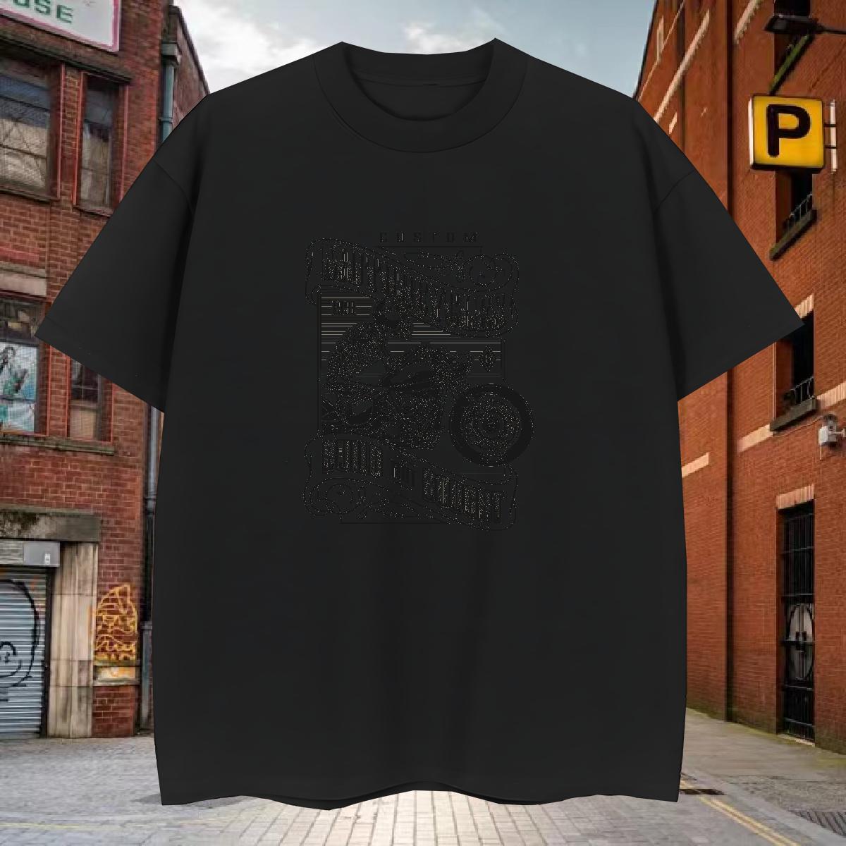 2024 Man T Shirts Motorcycle Tees Shirts 230g 100% Cotton Summer Casual Brand Anime Breathable Mens Tshirts