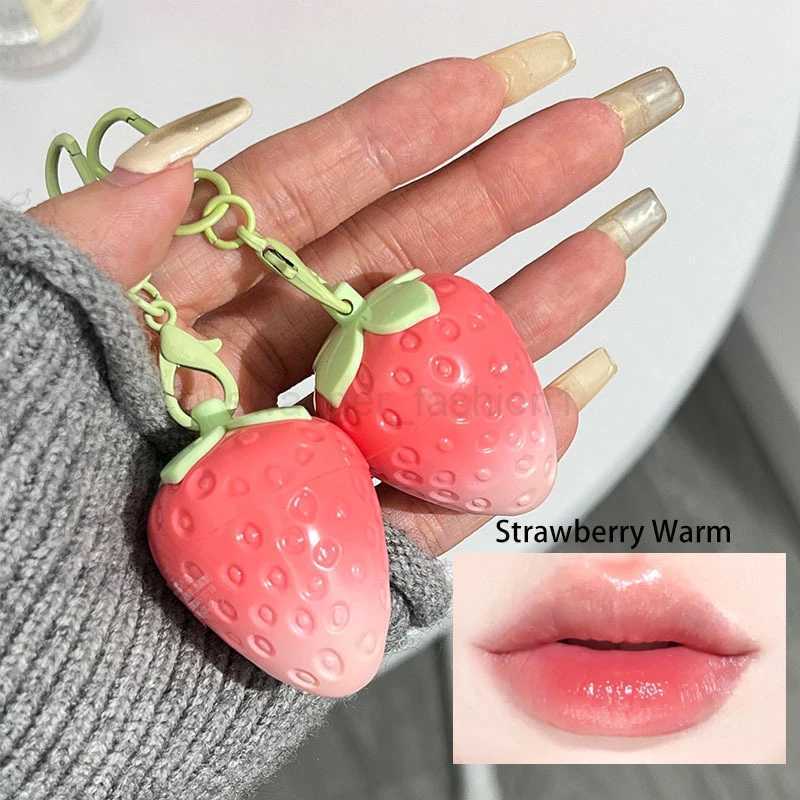 Strawberry Lip Balm Moisturizing Fruity Sweet Cute Lipstick Key Chain Gift Fade Lip Lines Hydrating Nourishing Lip Beauty MakeupXJ240812