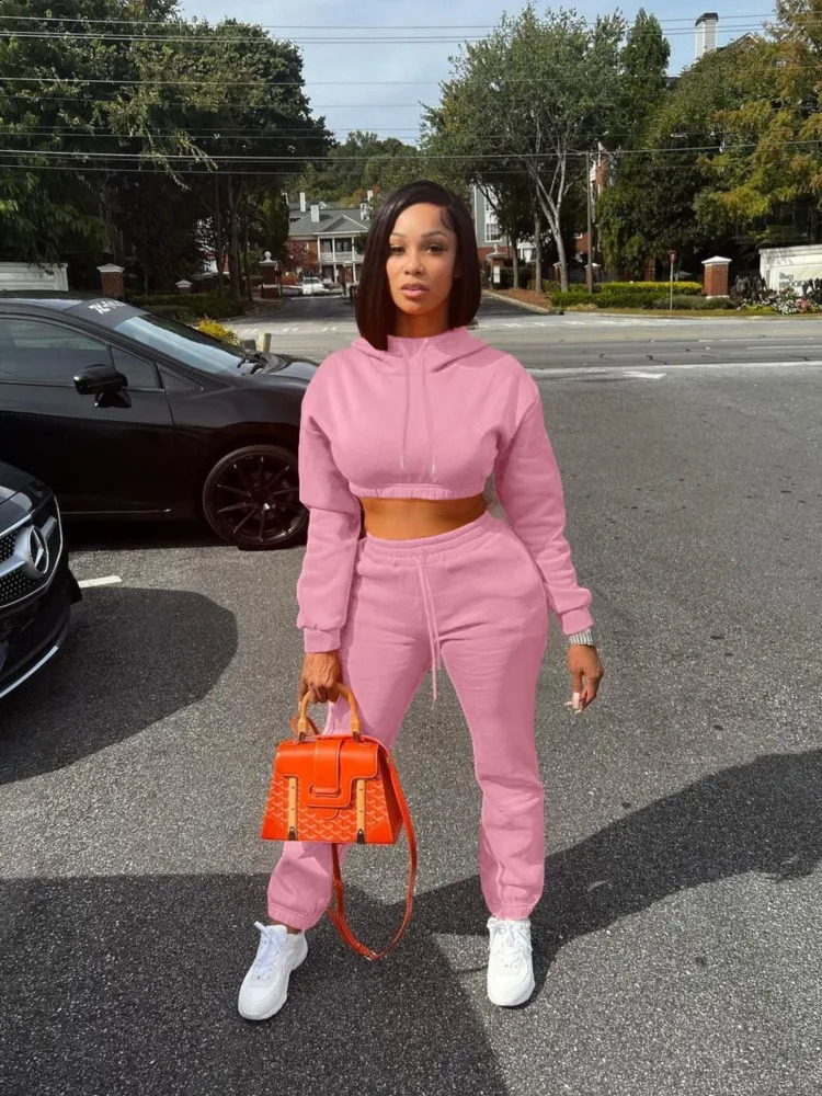 Sporty Fitness Tracksuit Active Wear Workout Sweatshirt Top And Sweatpants Jogger Casual Sweat Suit Ensemble Women Two Piece Set 240812