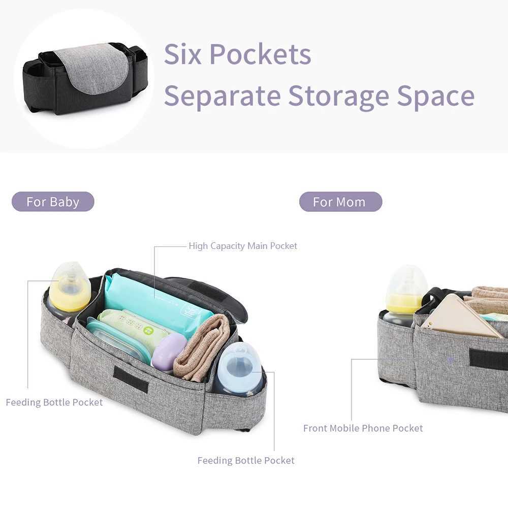 Multi functional baby stroller organizer urine bag waterproof polyester baby diaper bottle bag baby urine bag W240812