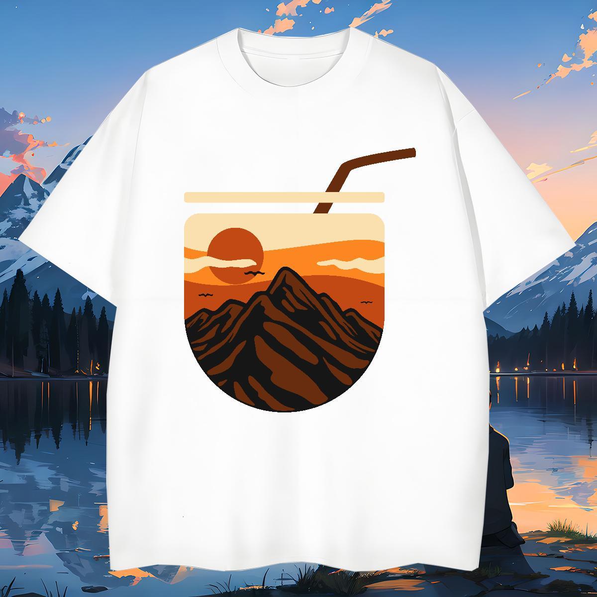 Unisex Tshirt for Man Woman mountains 100% Cotton 230g Outdoor Short Sleeve O-Neck T shirt Skull Free Shipping Top Tees