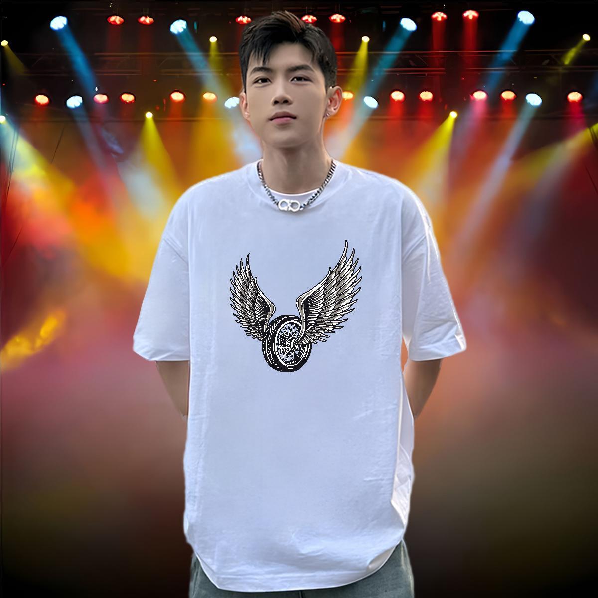 2024 Summer T shirt Motorcycle Tops Tees 100% Cotton 230g Sports Casual Loose Fit Black White Short Sleeve Soft Tshirts