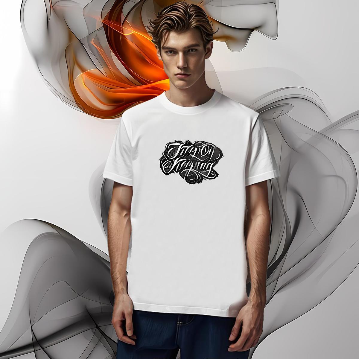 Factory Direct 100% Cotton 230g T shirt letter Daily Outfit Men Clothes T-Shirt Tshirts Breathable Short Sleeve Wholesale Plus Size Cartoon