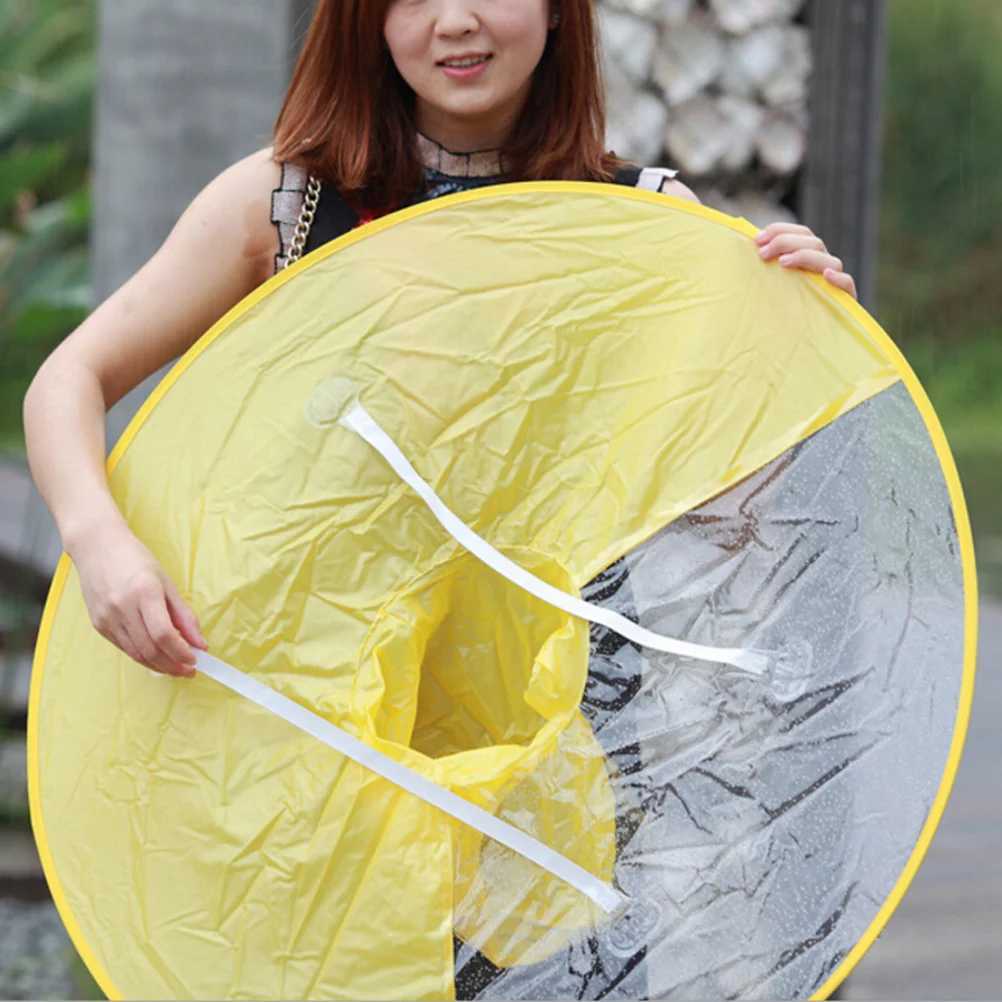 Creative Umbrella Cloak Shaped Children Adult Raincoat Transparent Collapsible Rain Gear for Students Children Man Y240810