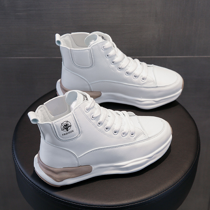 Ddmysports Winter New Thick Sole Little White Korean Versatile Casual Street Shoot Instagram Trendy Igh Top Sports Shoes Y Outdoor